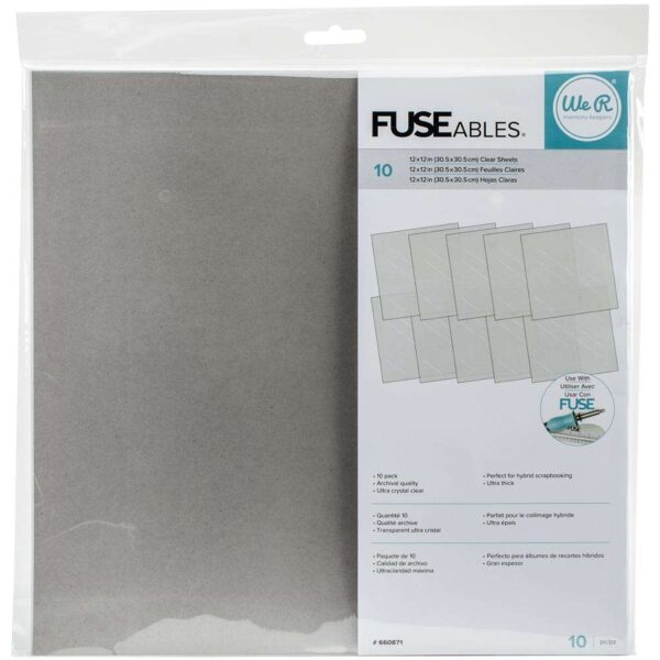 10781.jpg We R FUSEables Fuse Clear Sheets 12"X12" 10/Pkg