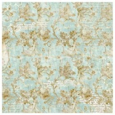 10845.jpg Stamperia Rispapir 50x50cm - Tekst, turkist mønster