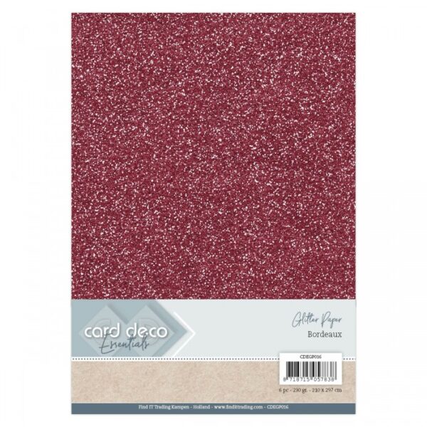 Glitter kartong A4 Bordeaux