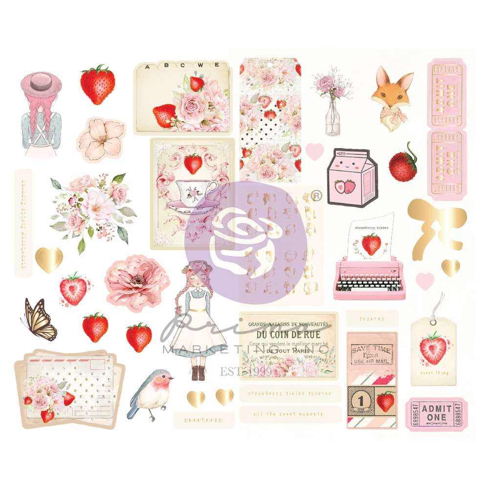 Strawberry Milkshake Collections Chipboard Stickers - Bilde 1