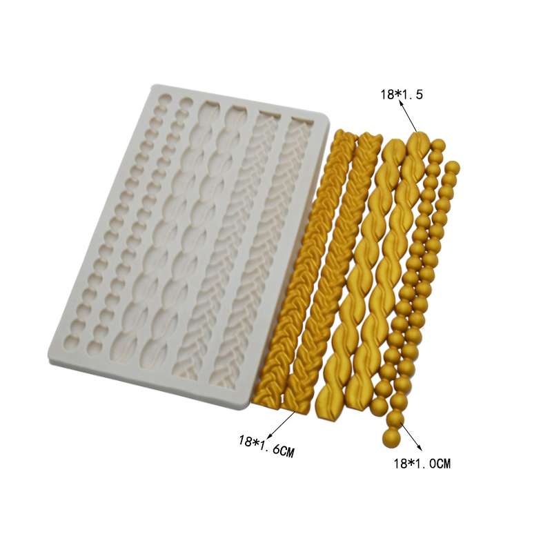 Silikon form Flettet, tvistet, perlebånd - Bilde 1