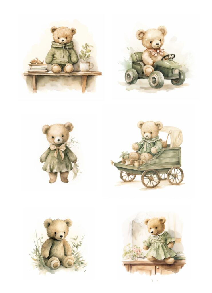 Reprint - Bear, A4 200 gsm, Klippeark