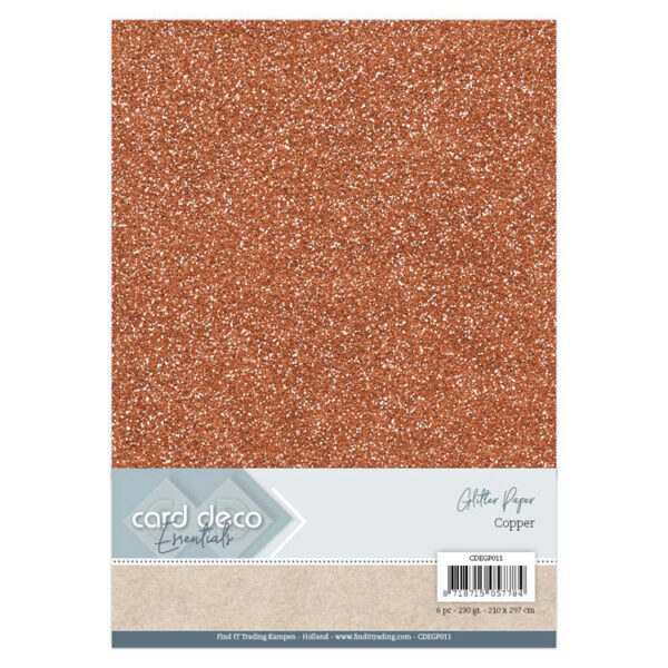 Glitter kartong A4 Copper