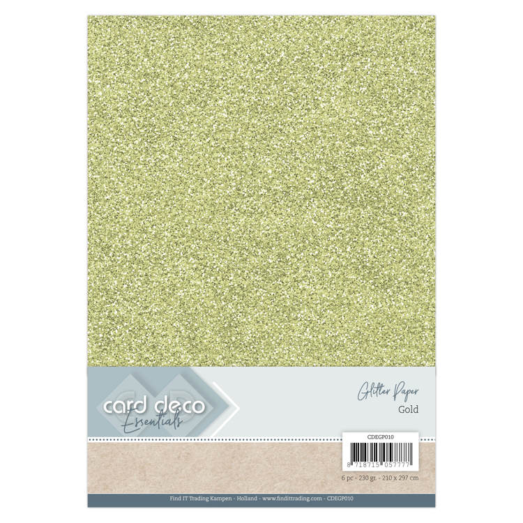 Glitter kartong A4 Gold - Bilde 1