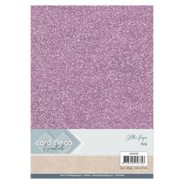 Glitter kartong A4 Rosa