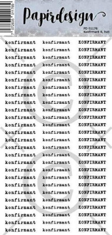 11810.jpg Papirdesign Klistremerke - Konfirmant 8 Hvit