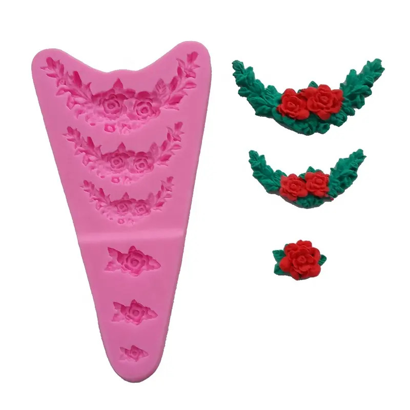 Silikon form - Europeisk stil rose dekorasjon - Bilde 1