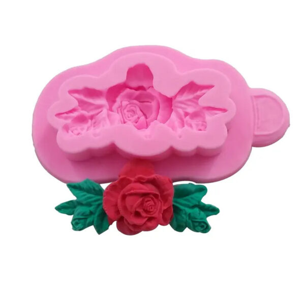 11917.jpg Silikon form - Enkel Rose m/blader