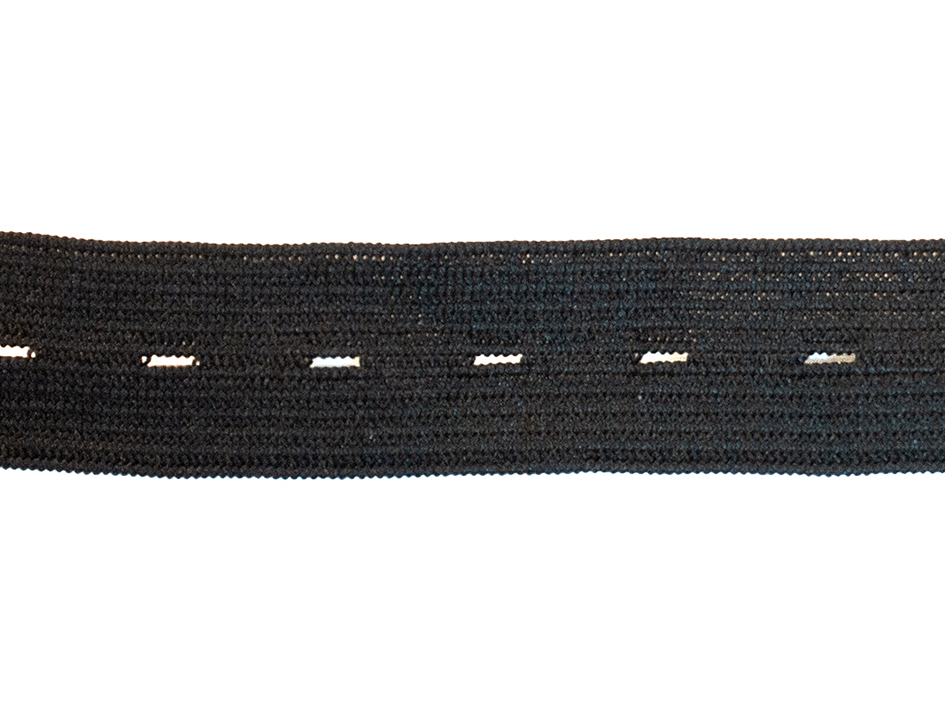 Knappehullstrikk -19mm - Sort - Bilde 1