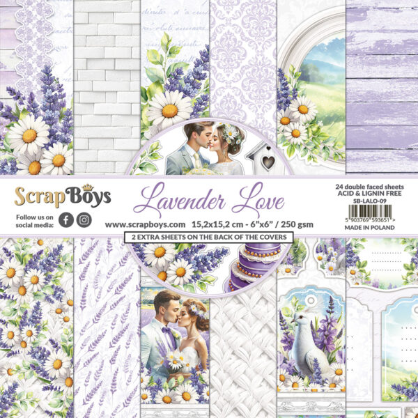 ScrapBoys Lavender Love SB-LALO-09  6x6 Blokk