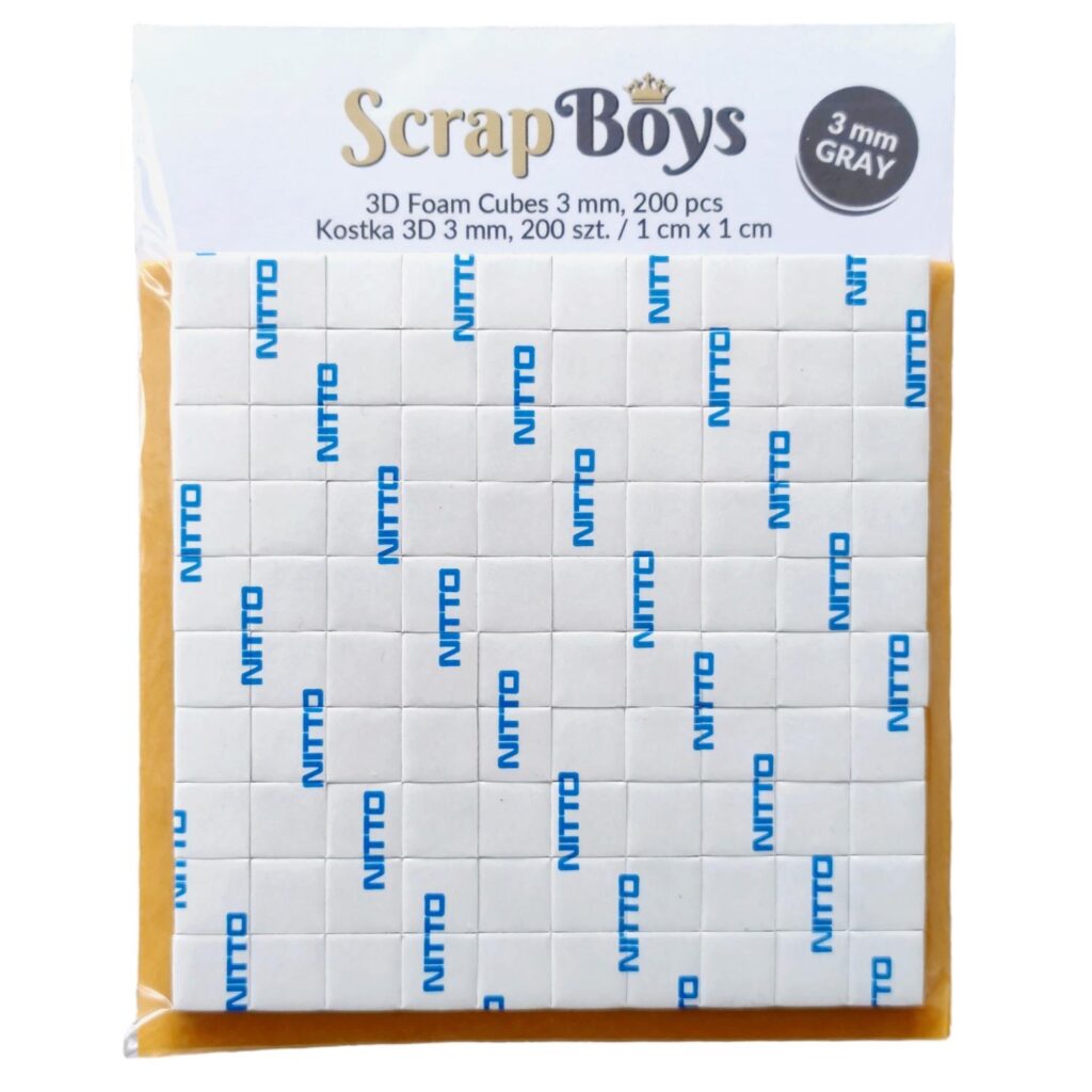 3D Foam cubes 3mm, 200pc Grå