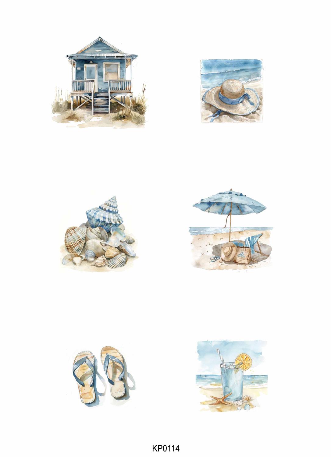 Reprint - At the sea A4  Klippeark - Bilde 1