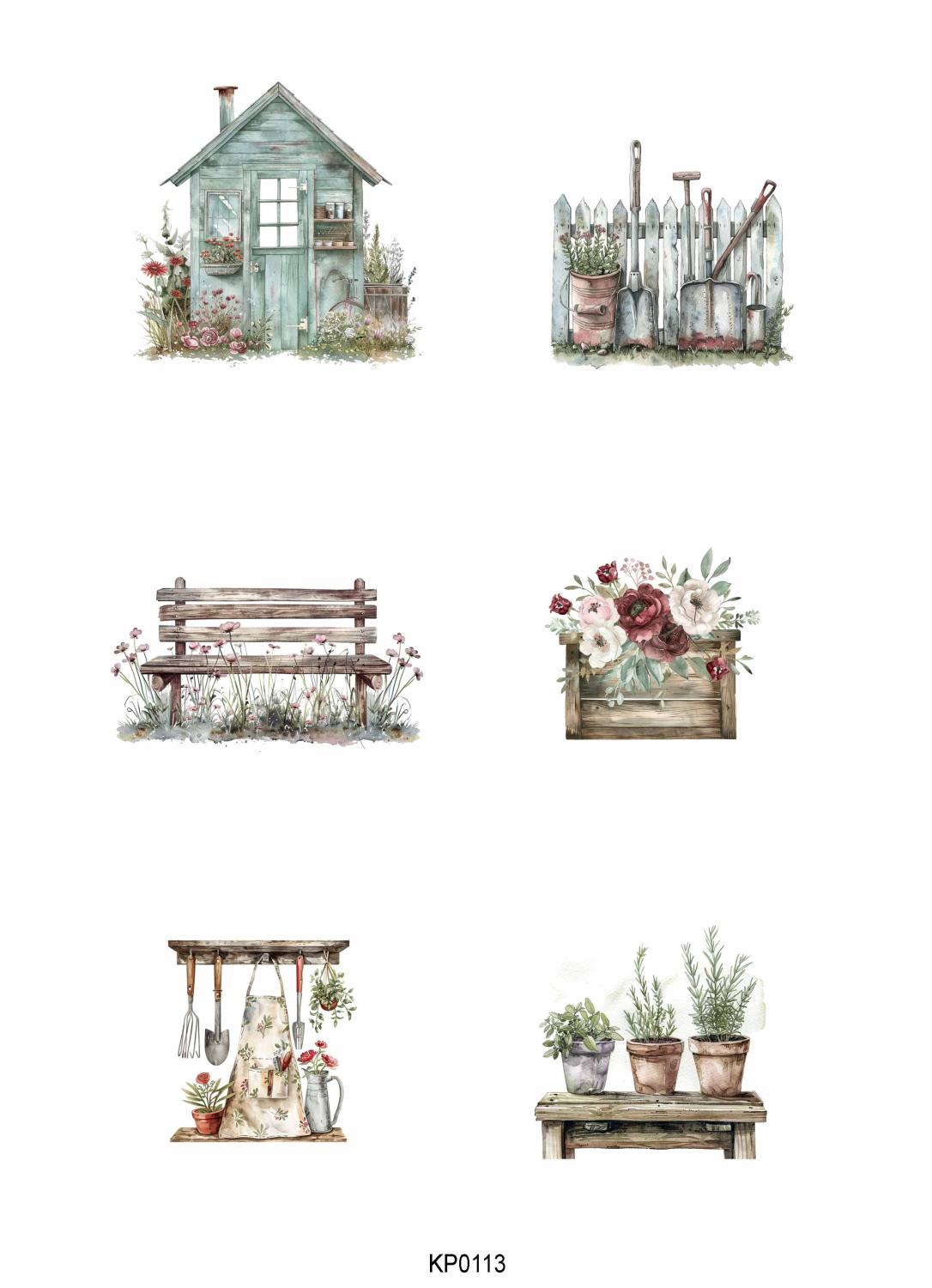 Reprint - Garden A4  Klippeark - Bilde 1