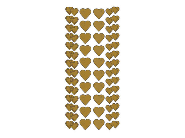 Klistremerker Hjerter tofarget Gull