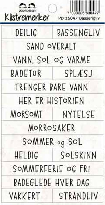 12483.jpg Papirdesign Klistremerke - Bassengliv