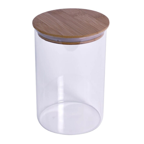 12523.jpg Glasskrukke med kork. 10x15 cm