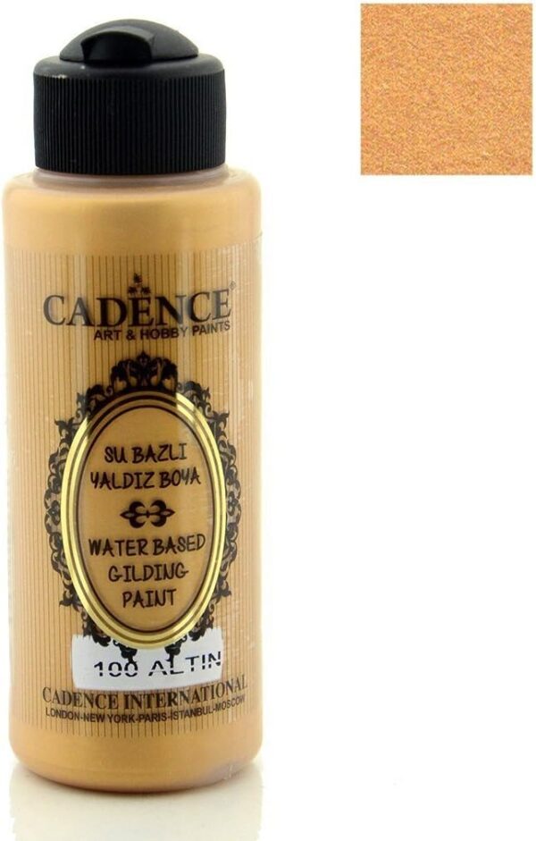 12627.jpg Cadence Waterbased Gilding Metallic Paints - 100, Gold 120ml