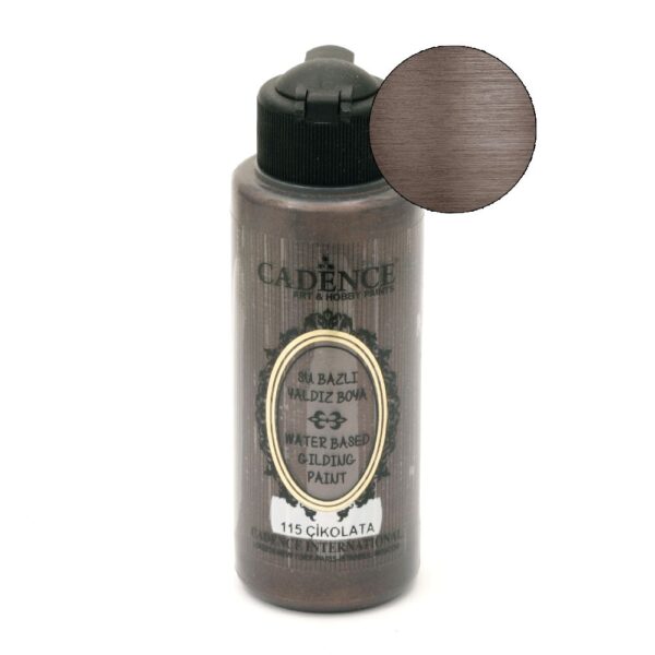 12630.jpg Cadence Waterbased Gilding Metallic Paints - 115, Chocolate 120ml