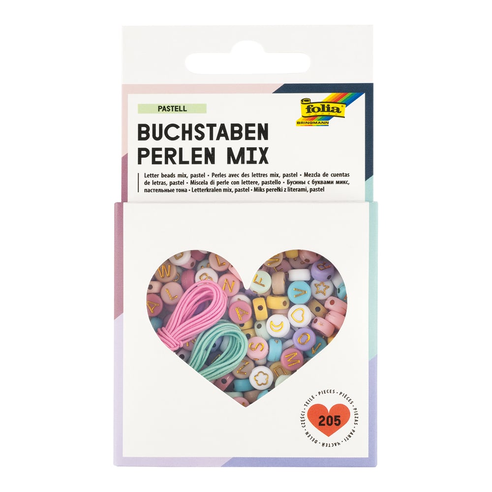 Folia Perlesett – Bokstavperlemix Pastell - Bilde 1