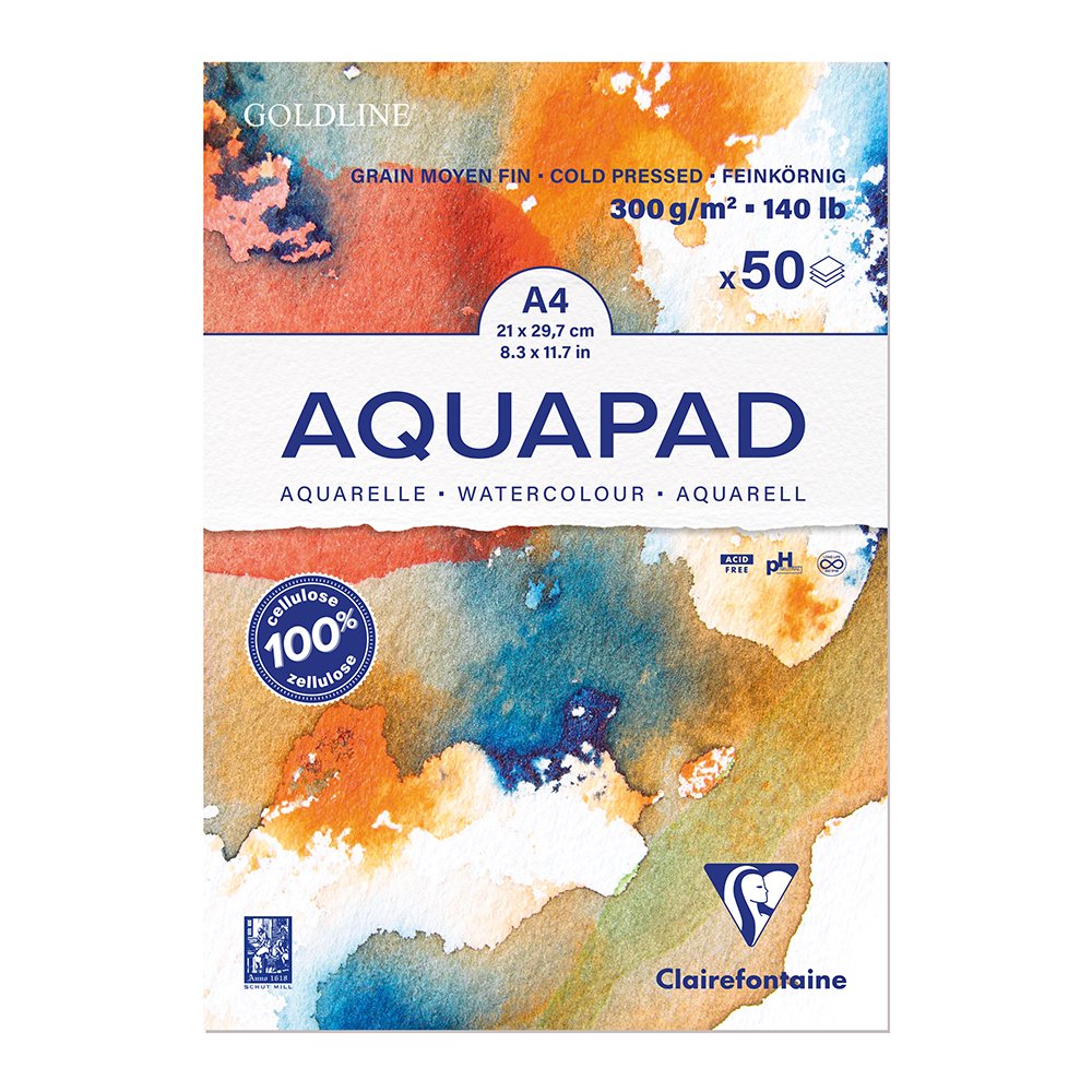 Goldline Aquapad Akvarellblokk - CP 300g, 50ark – A4 - Bilde 1