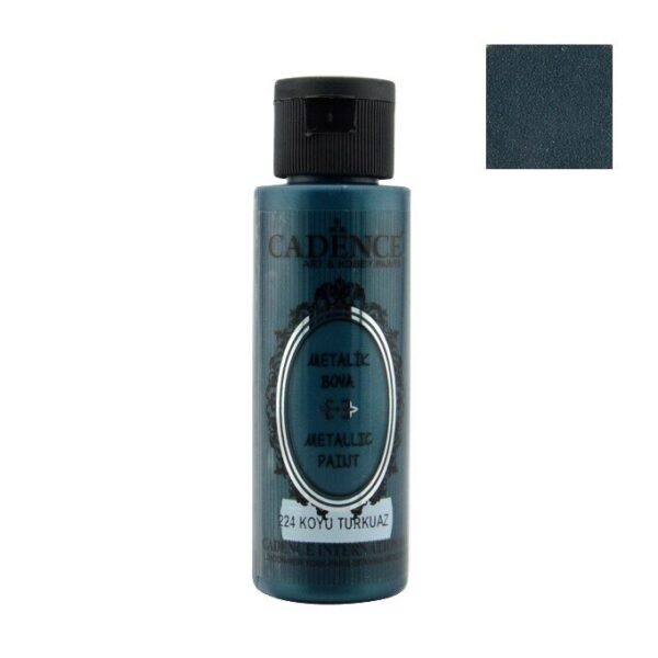 Cadence  Metallic Paint - 224 Dark Turquoise, 70ml
