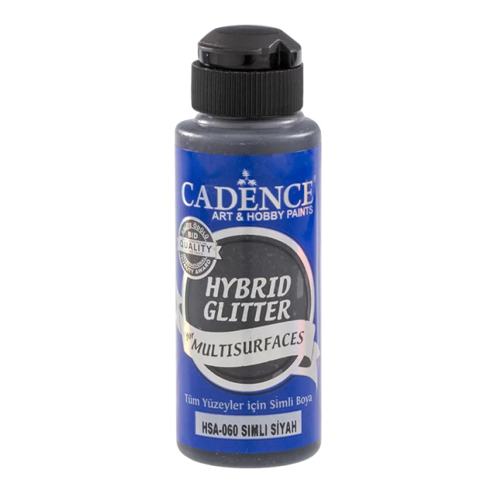 Cadence Hybrid Glitter - Gold - Paint For Multisurfaces - HSA-060 Black 120ml - Bilde 1
