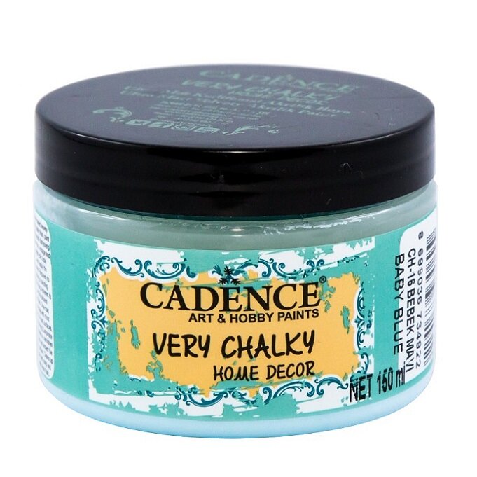 Cadence Very Chalky Home Decor Ultra Matt Velvety Acrylic Paint - CH-16 Baby Blue, 150ml - Bilde 1