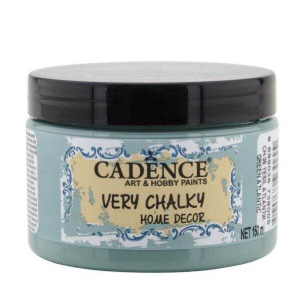 12698.jpg Cadence Very Chalky Home Decor Ultra Matt Velvety Acrylic Paint - CH-36 Green Atlantic, 150ml