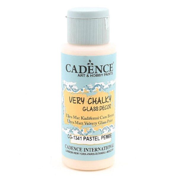 12711.jpg Cadence Very Chalky Glass Decor Ultra Matt Velvety Paint - CG-1341 Pastel Pink, 59 ml