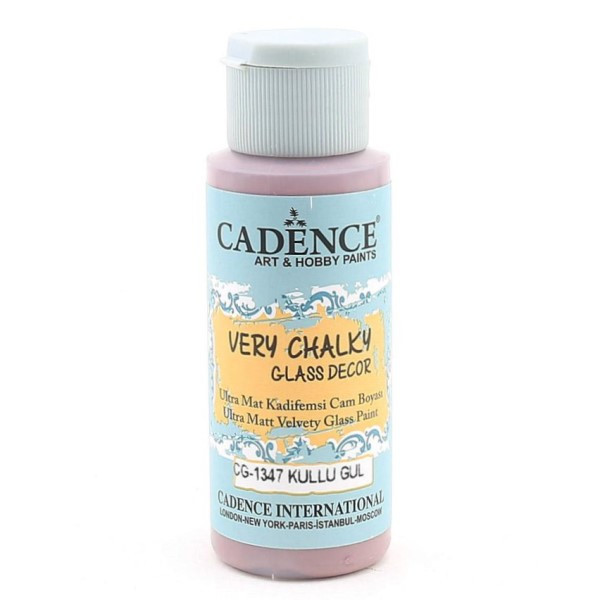 12712.jpg Cadence Very Chalky Glass Decor Ultra Matt Velvety Paint - CG-1347 Ashy Rose, 59 ml