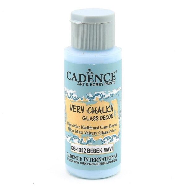 12713.jpg Cadence Very Chalky Glass Decor Ultra Matt Velvety Paint - CG-1352 Baby Blue, 59 ml