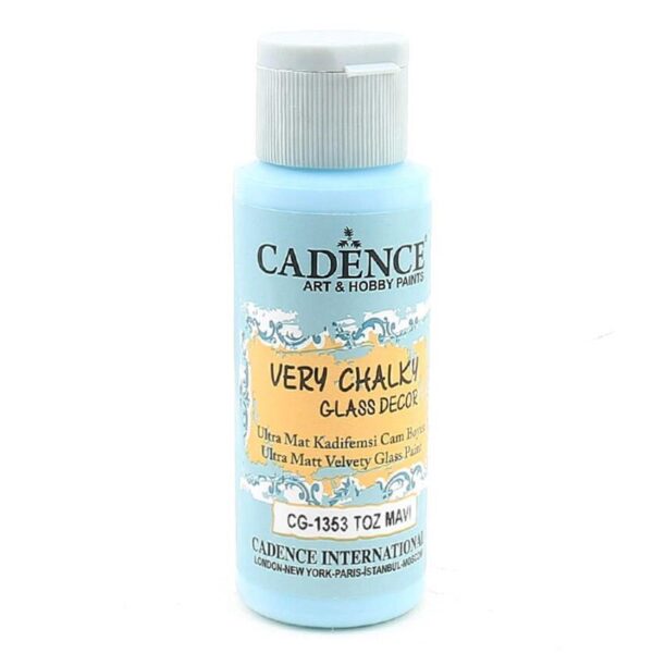 12714.jpg Cadence Very Chalky Glass Decor Ultra Matt Velvety Paint - CG-1353 Powder Blue, 59 ml