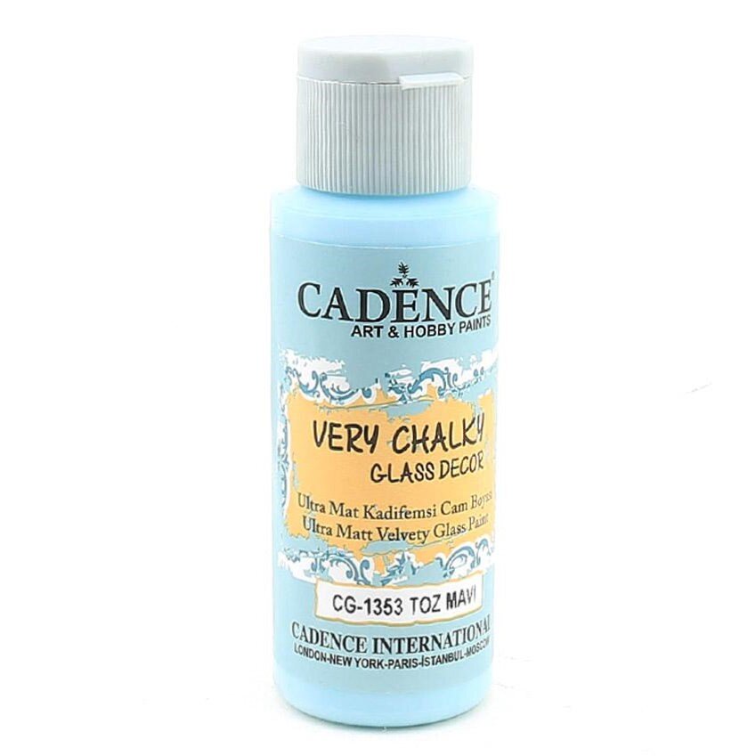 Cadence Very Chalky Glass Decor Ultra Matt Velvety Paint - CG-1353 Powder Blue, 59 ml - Bilde 1