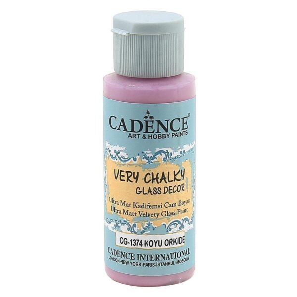 12717.jpg Cadence Very Chalky Glass Decor Ultra Matt Velvety Paint - CG-1374 Dark Orchide, 59 ml