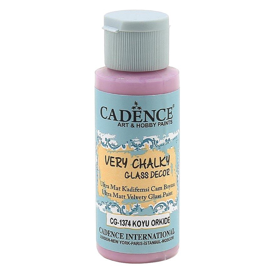 Cadence Very Chalky Glass Decor Ultra Matt Velvety Paint - CG-1374 Dark Orchide, 59 ml - Bilde 1