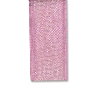 Organza bånd 15mm – 03 Lys rosa – 10m - Bilde 2