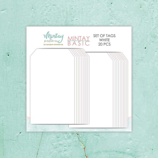 Mintay Basic - White Tags, 20stk