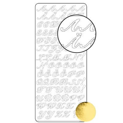 13034.jpg Klistremerke Gull Alfabet