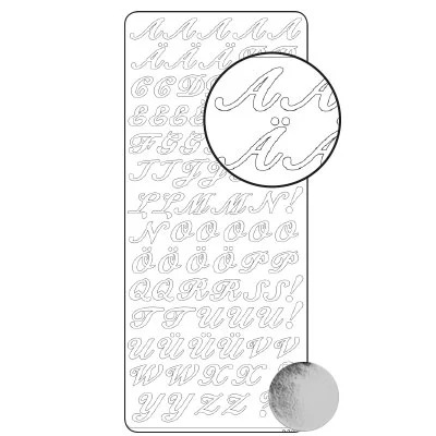 13035.jpg Klistremerke Sølv Alfabet