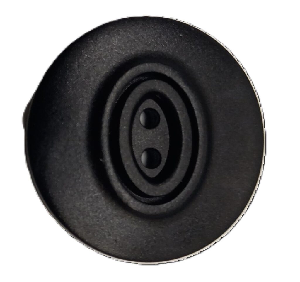 Knapp, 30mm 2 hulls Sort