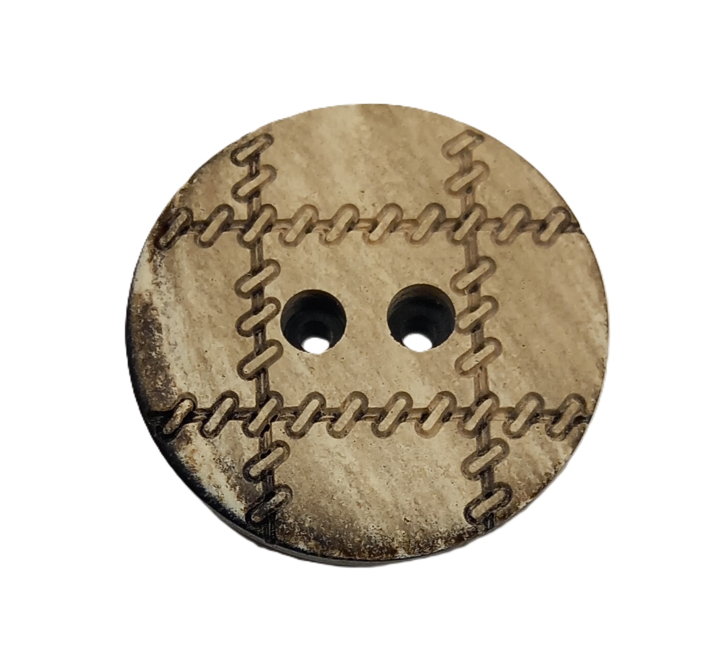 Knapp, 28mm 2 hulls Sort/Natur - Bilde 1