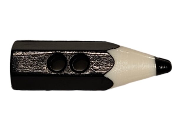 Barneknapp, 2 hulls 18mm Blyant, Sort