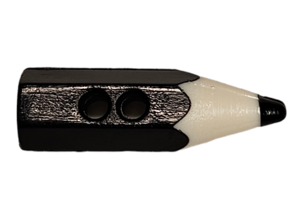 Barneknapp, 2 hulls 18mm Blyant, Sort - Bilde 1