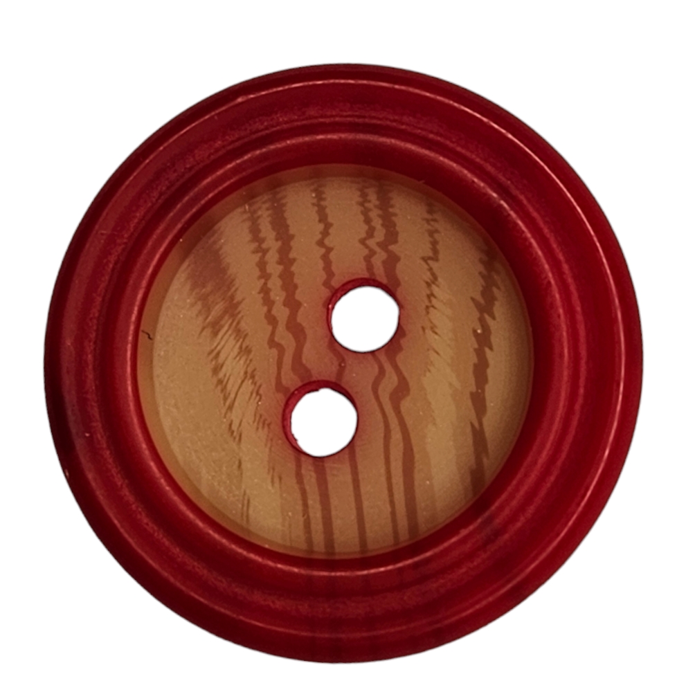Knapp, 2 hulls 20mm Vinrød - Bilde 1