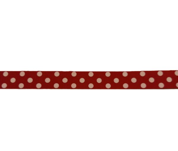 13207.jpg Bånd Rød m/prikker 15mm