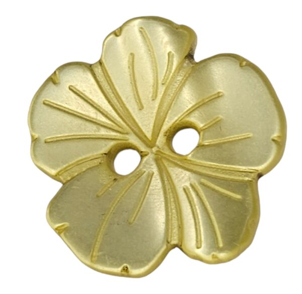 Knapp, 15mm , 2 hulls Gul Blomst