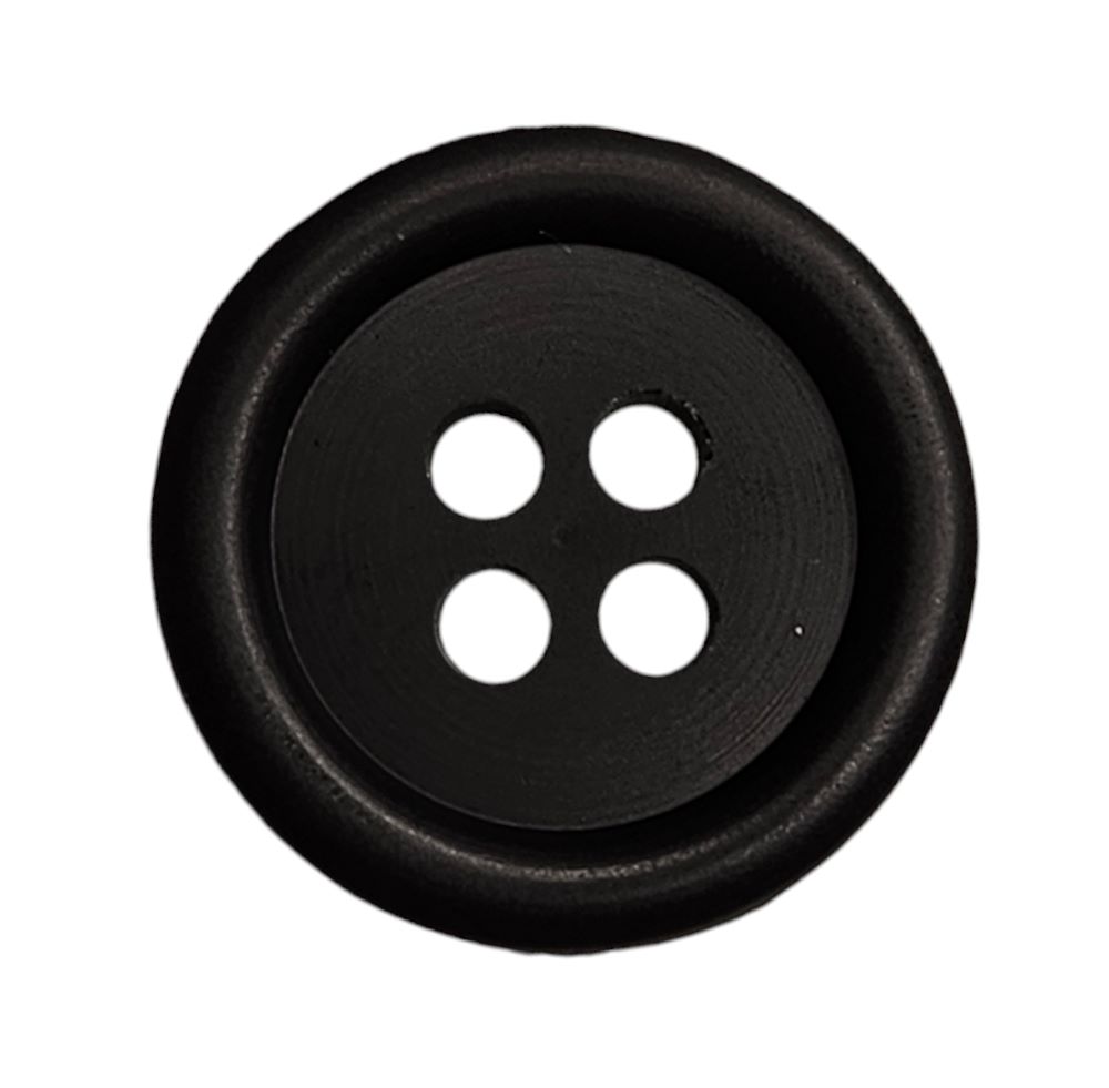 Knapp, 4 hulls 15mm Sort - Bilde 1