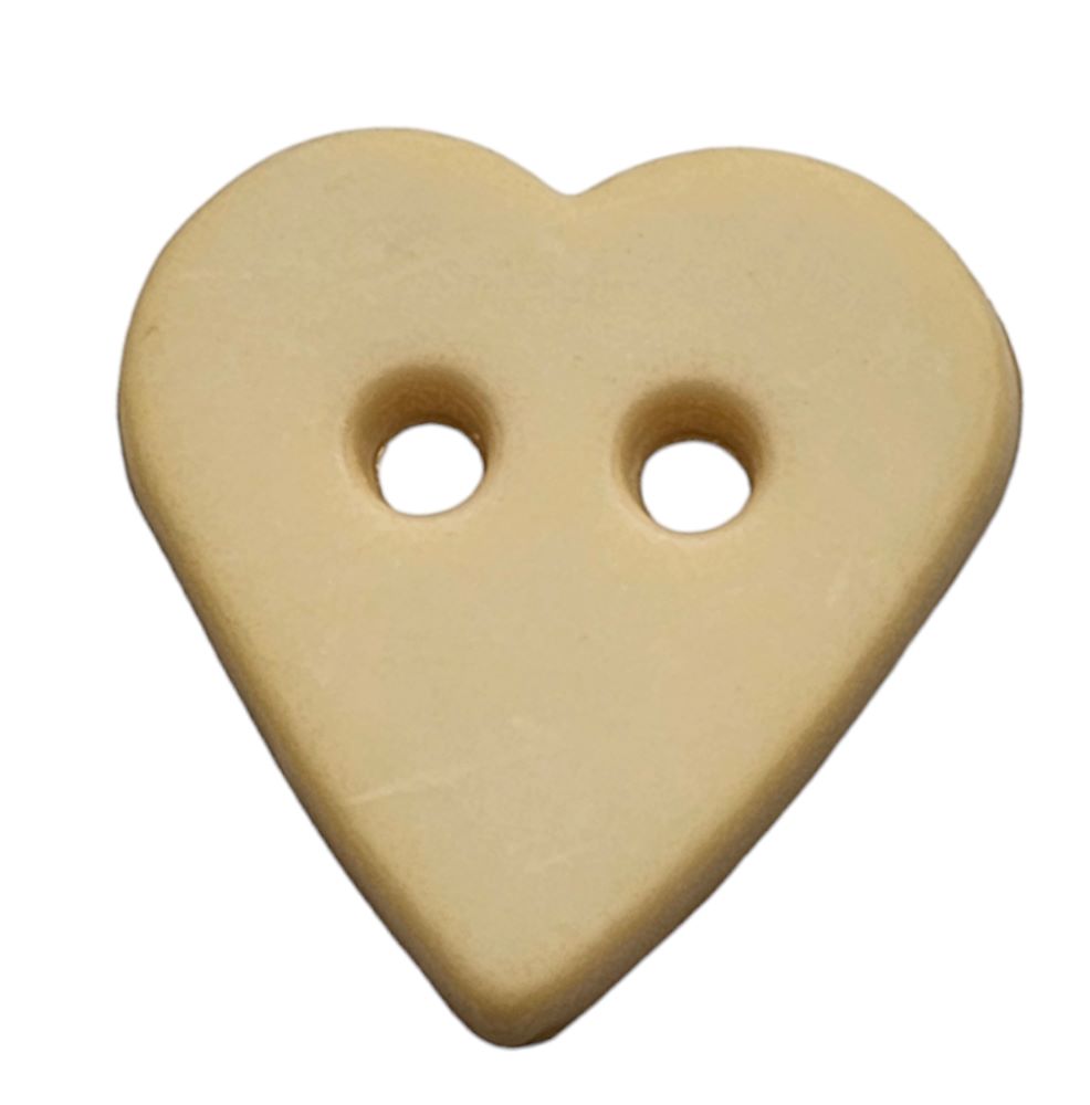 Knapp, 2 hulls, 15mm, Gult Hjerte - Bilde 1