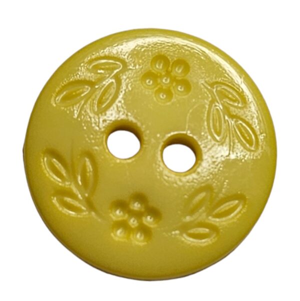 13262.jpg Knapp, 2 hull, 13mm, Gul
