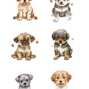 Reprint  Puppies - A4 klippeark - Bilde 1
